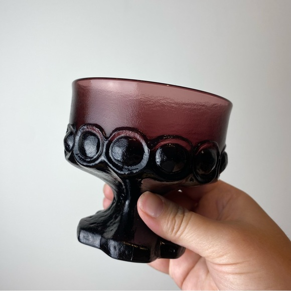 Set of Tiffin Franciscan Madeira Crystal Purple Desert Bowls - Picture 2 of 10